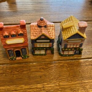 Charming Ceramic House Figurines Set